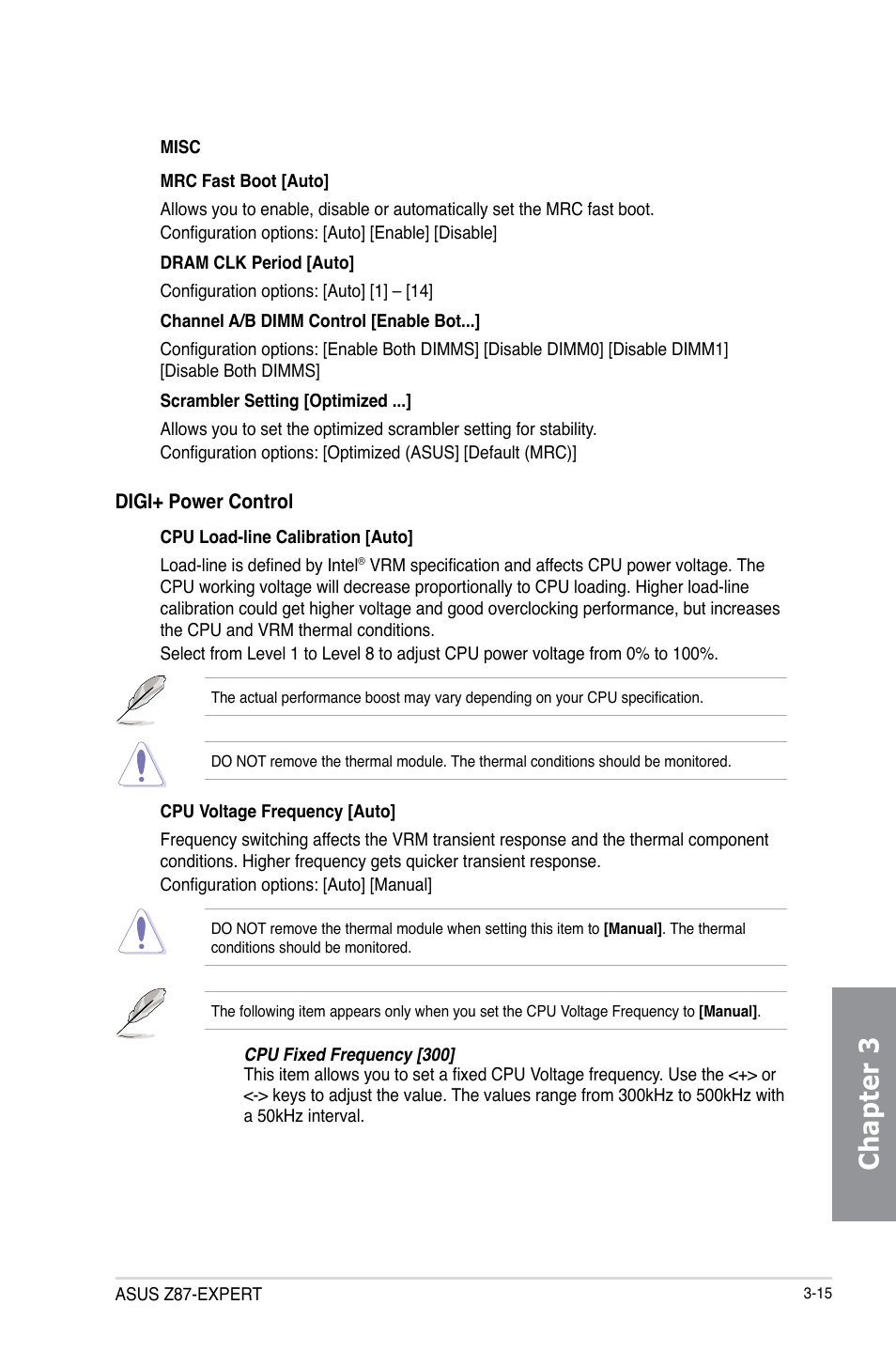 Chapter 3 | Asus Z87-EXPERT User Manual | Page 99 / 174