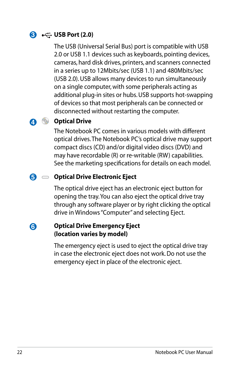 Asus Pro45VJ User Manual | Page 22 / 106