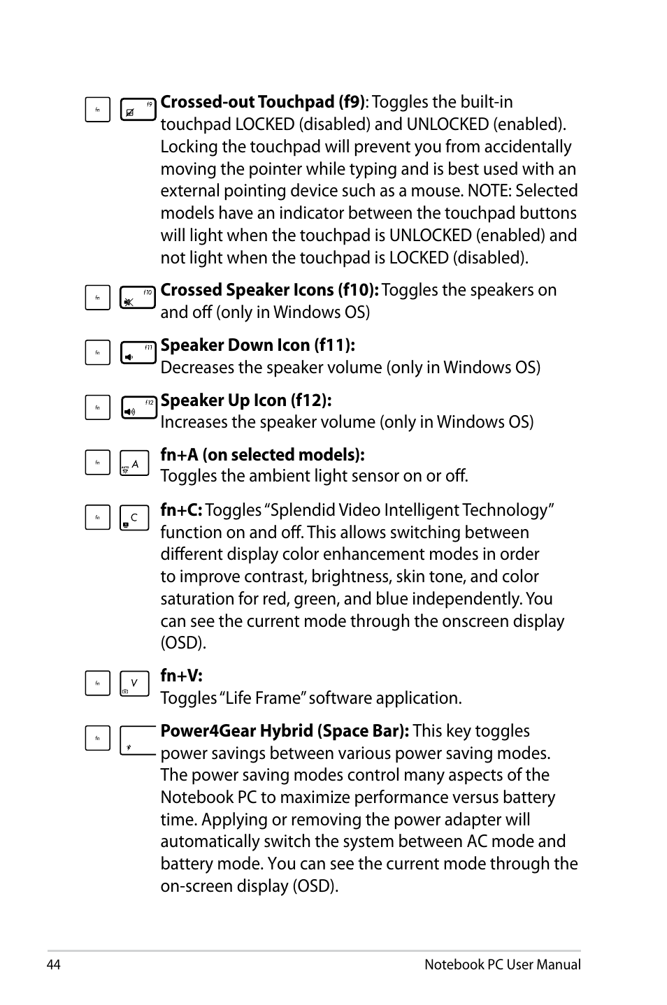 Asus Pro45VJ User Manual | Page 44 / 106