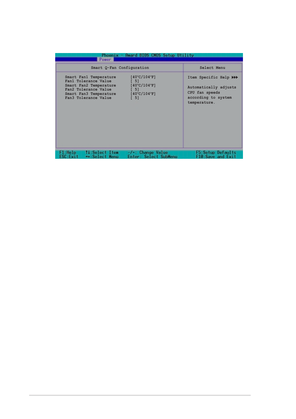 C/104, F] smart fan2 temperature [40, F] smart fan3 temperature [40 | 32 chapter 4: bios setup, C/86, F] [35, C/95, F] [40 | Asus PSCH-SR/SCSI User Manual | Page 88 / 102