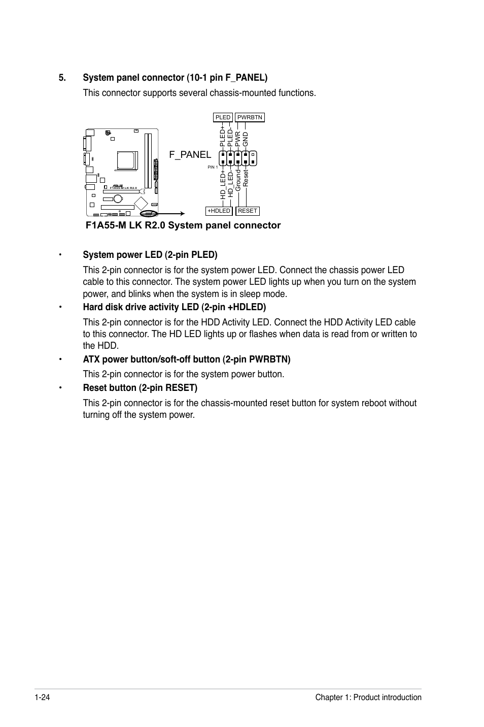 F_panel | Asus F1A55-M LK R2.0 User Manual | Page 34 / 68