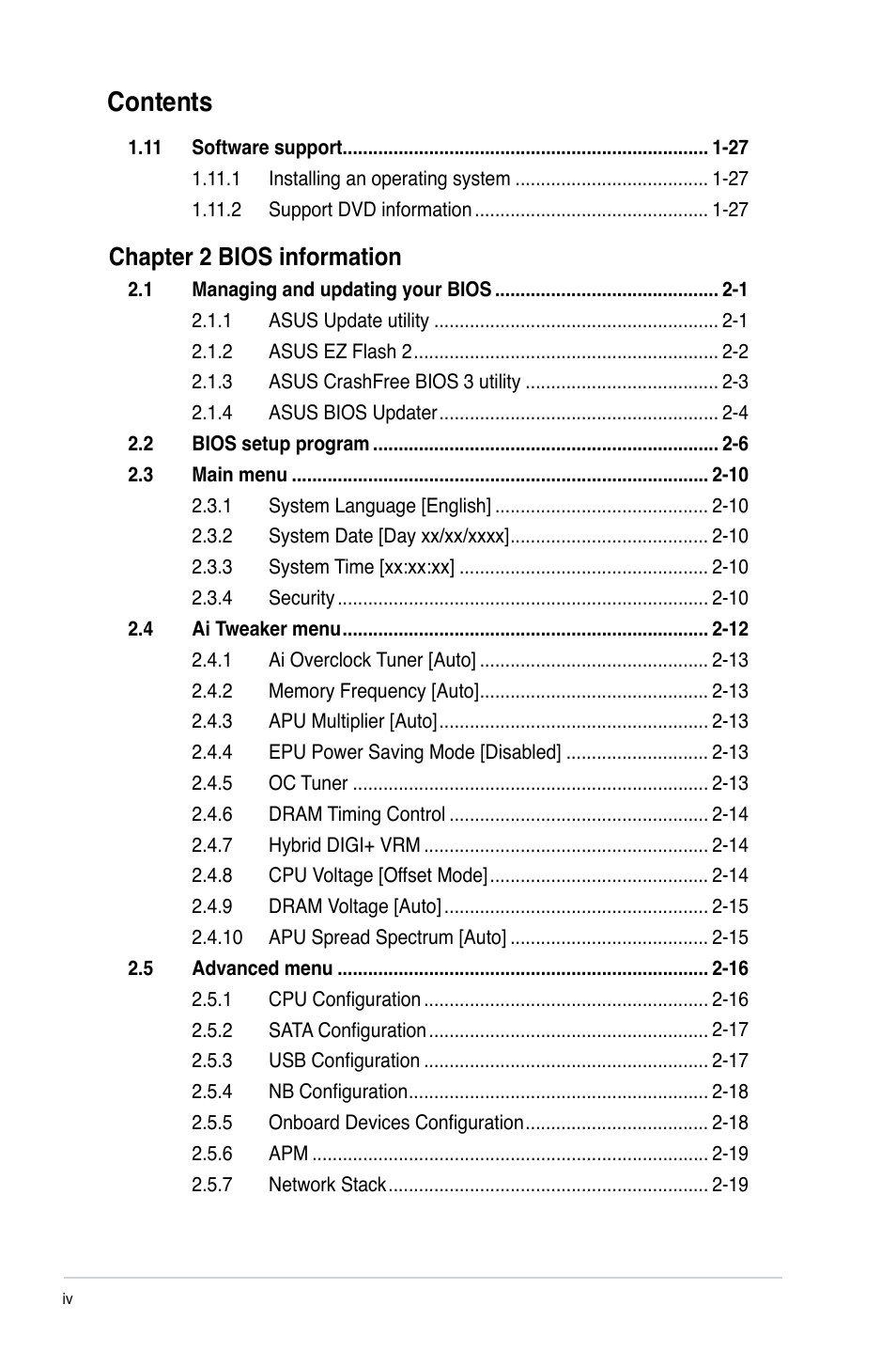 Asus F1A55-M LK R2.0 User Manual | Page 4 / 68