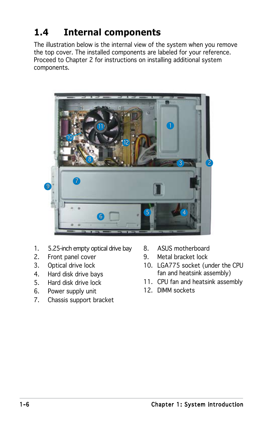 4 internal components | Asus P3-PE5 User Manual | Page 16 / 95