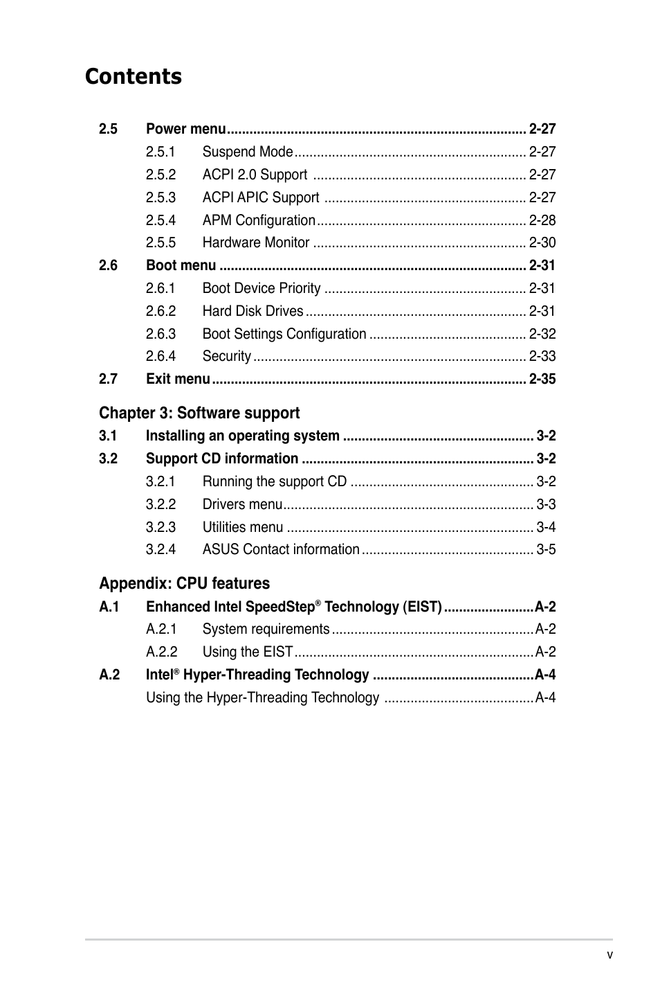 Asus P5GC-VM User Manual | Page 5 / 94