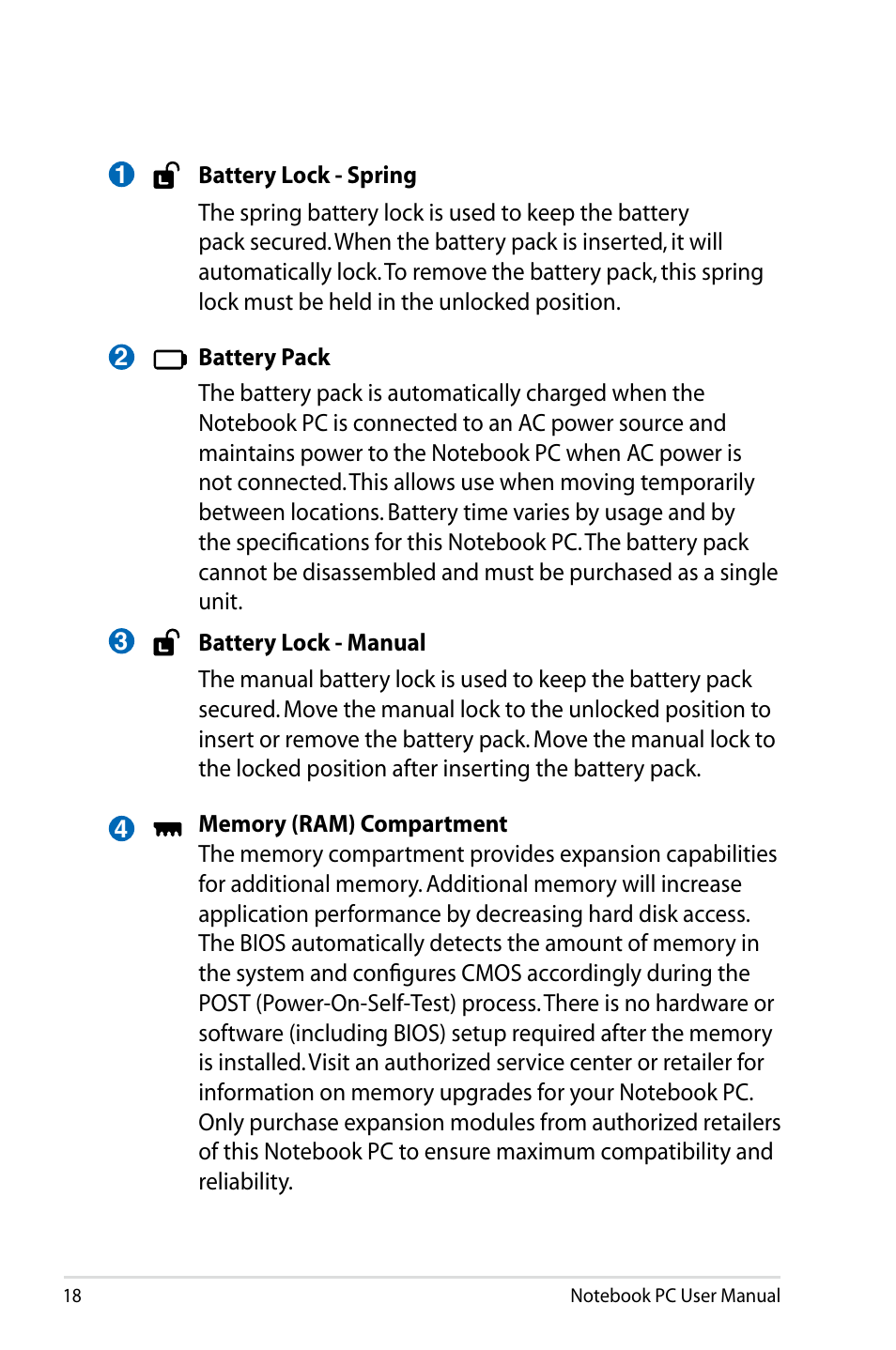 Asus N43JF User Manual | Page 18 / 112