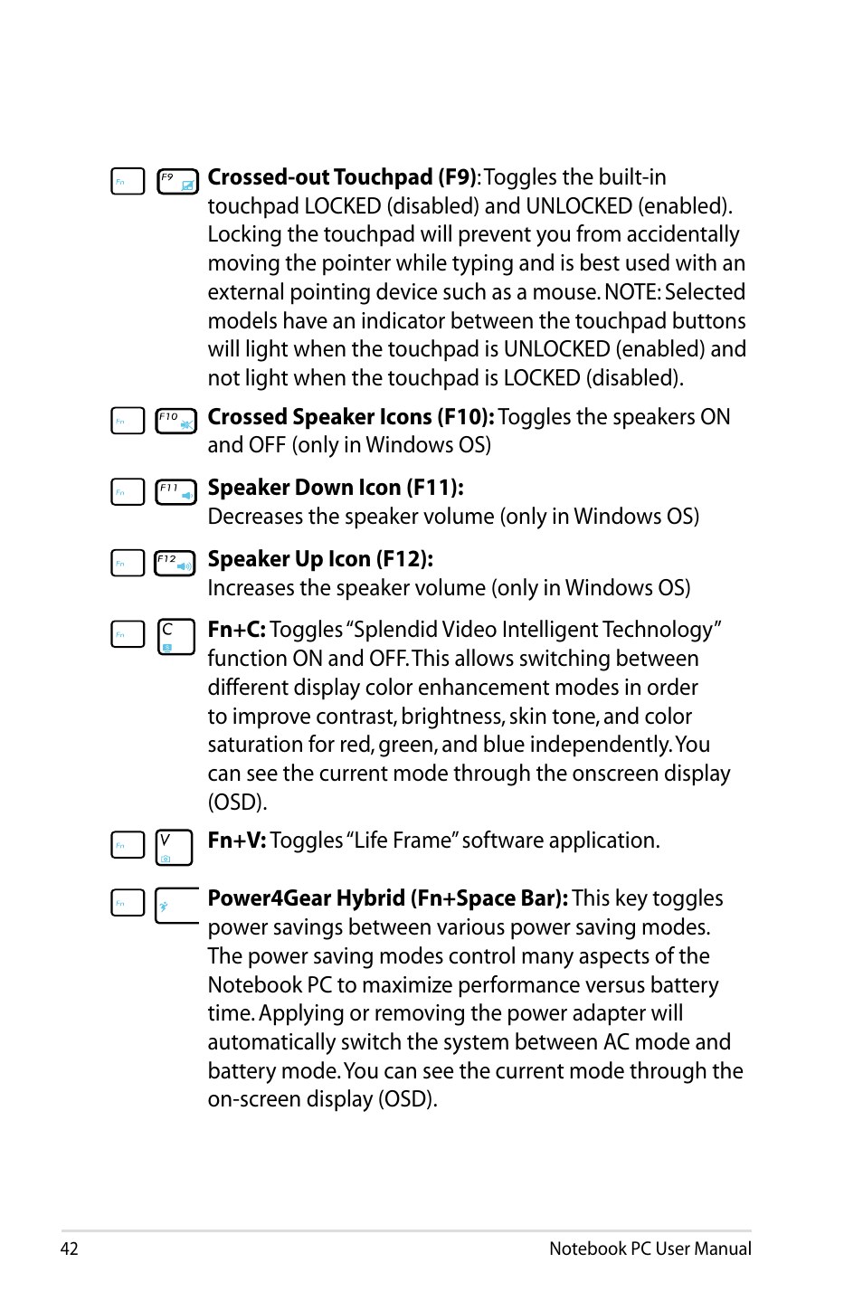 Asus N43JF User Manual | Page 42 / 112