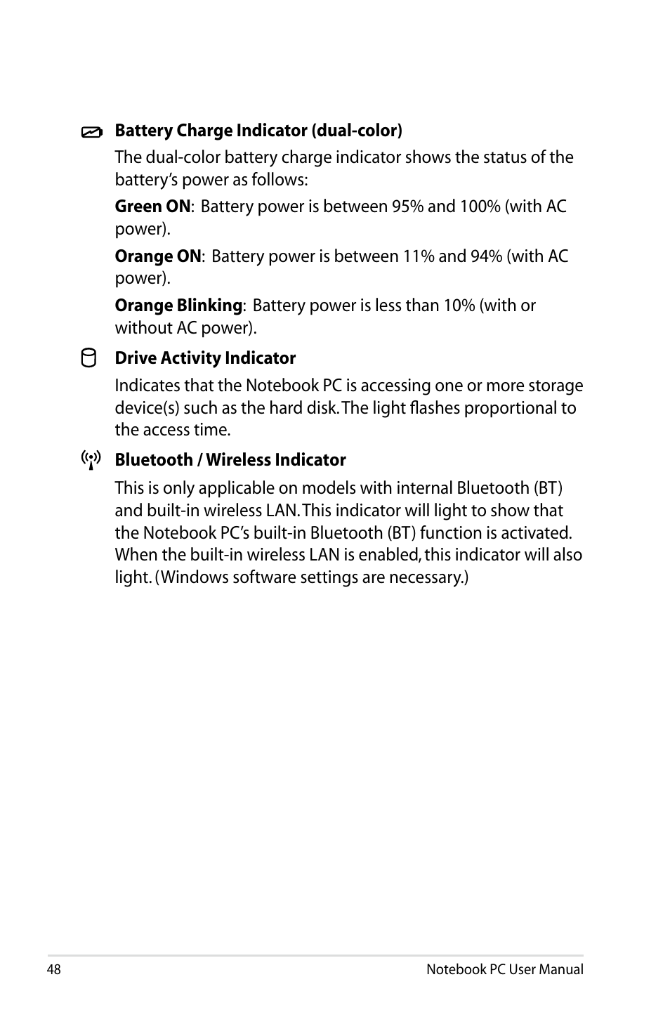 Asus N43JF User Manual | Page 48 / 112