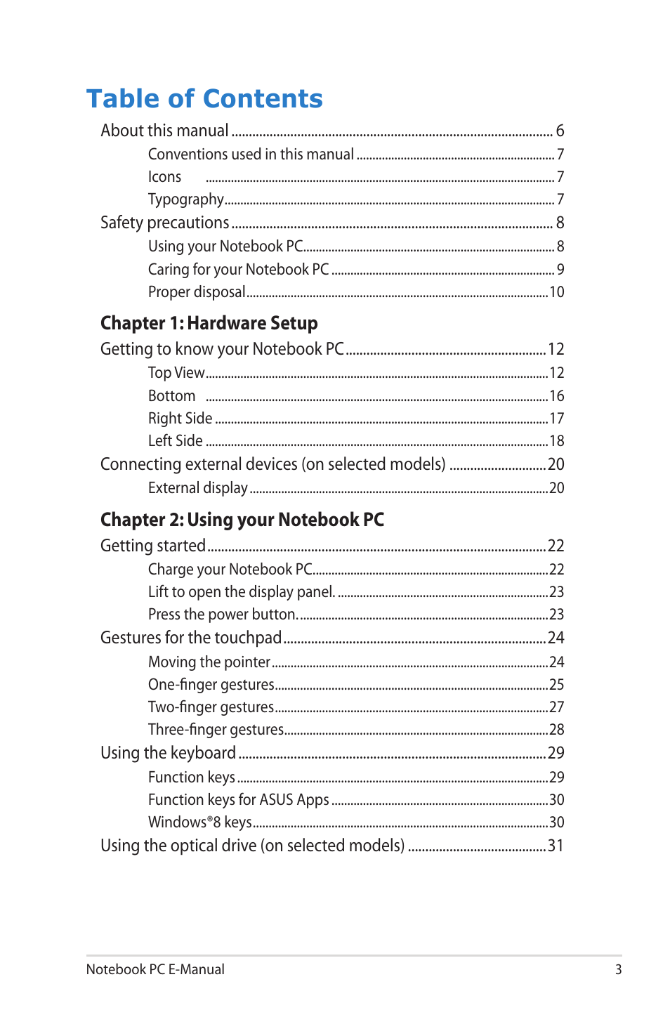 Asus UX42VS User Manual | Page 3 / 102