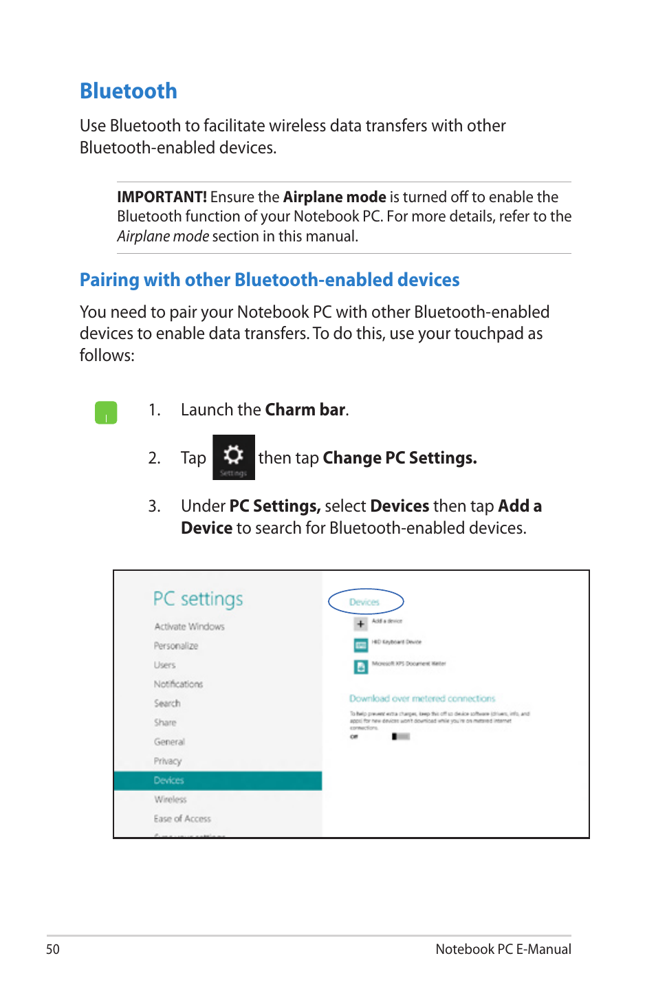 Bluetooth | Asus UX42VS User Manual | Page 50 / 102