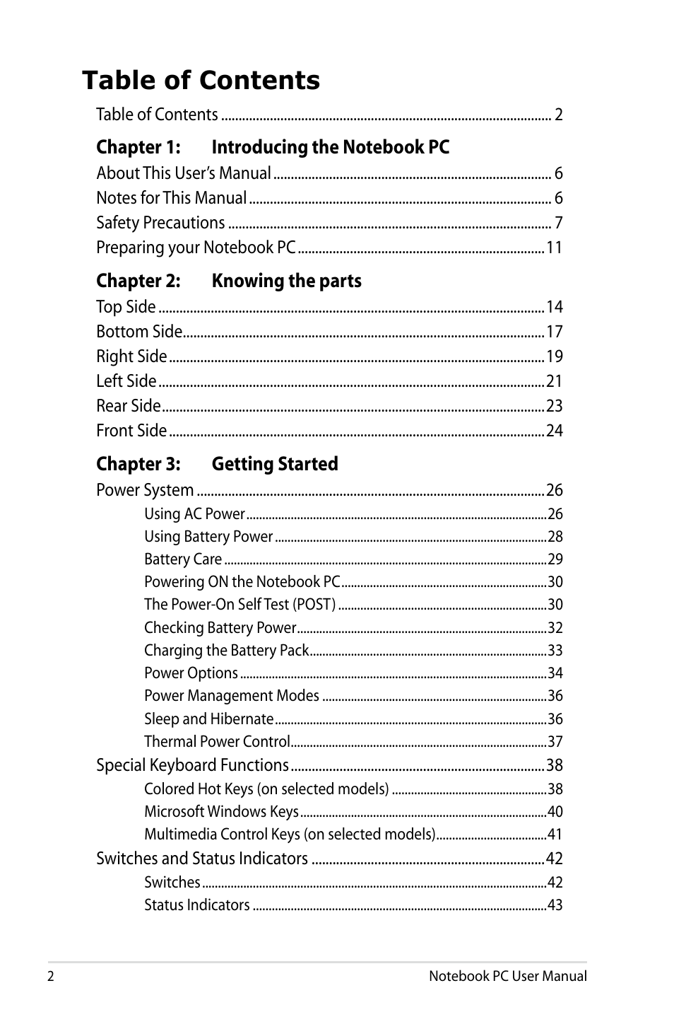 Asus X24E User Manual | Page 2 / 100