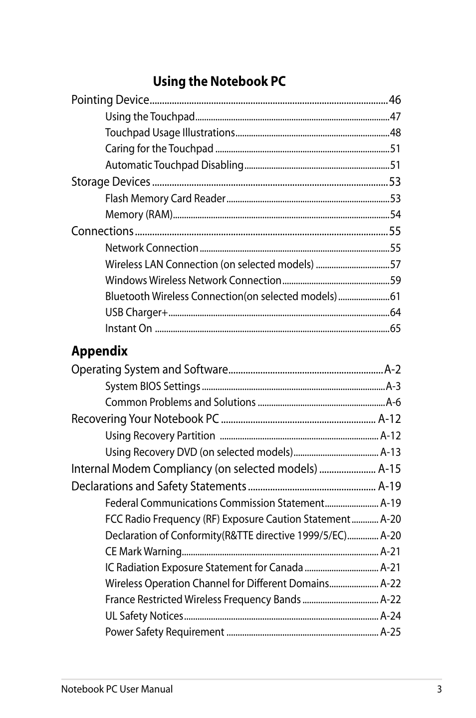 Asus X24E User Manual | Page 3 / 100