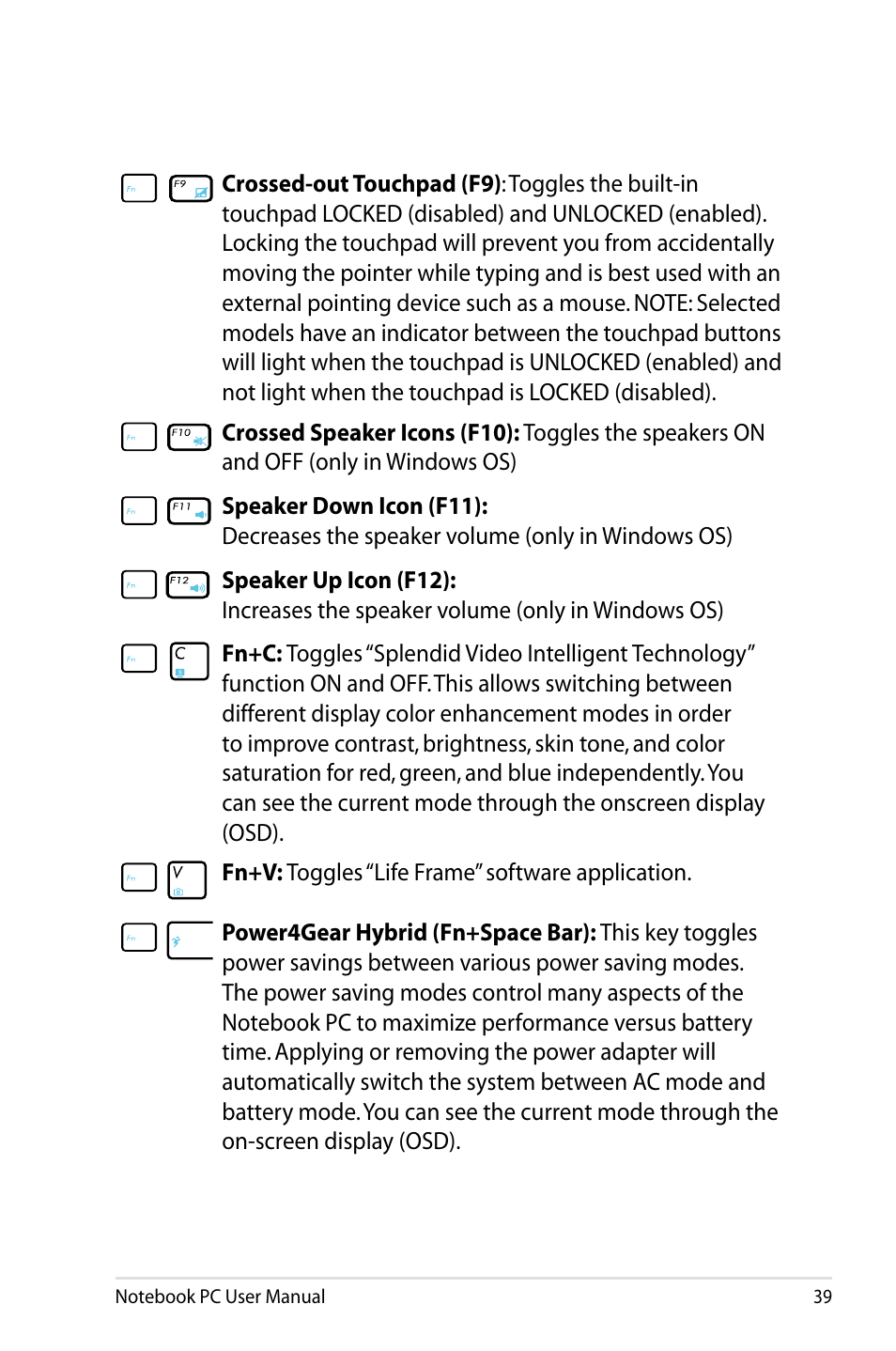 Asus X24E User Manual | Page 39 / 100