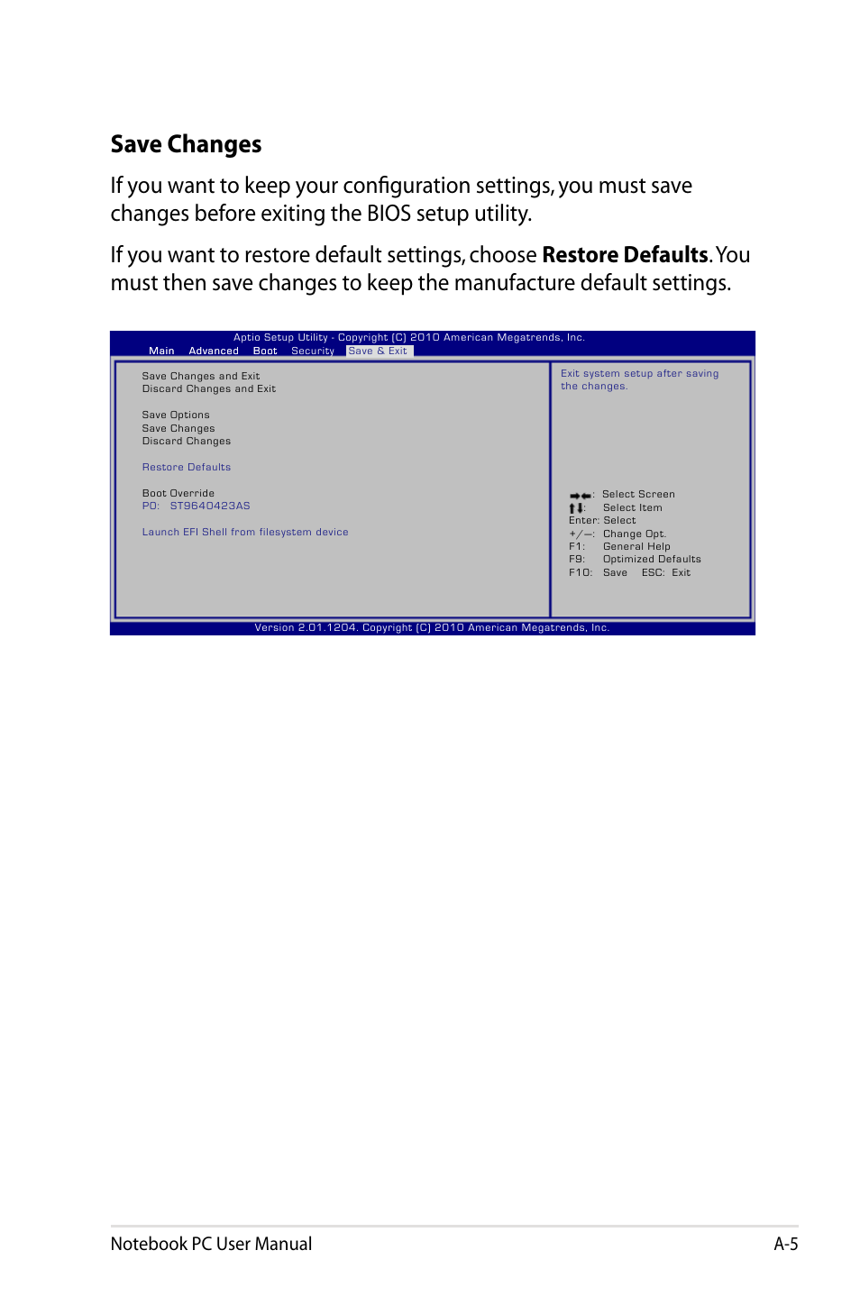 Save changes | Asus X24E User Manual | Page 71 / 100