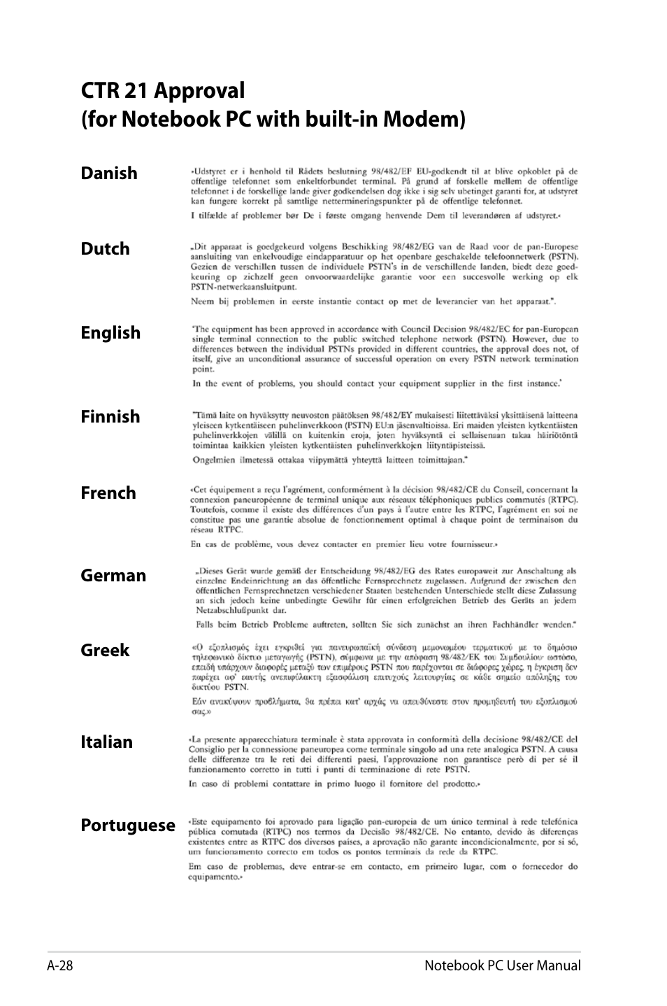 Asus X24E User Manual | Page 94 / 100