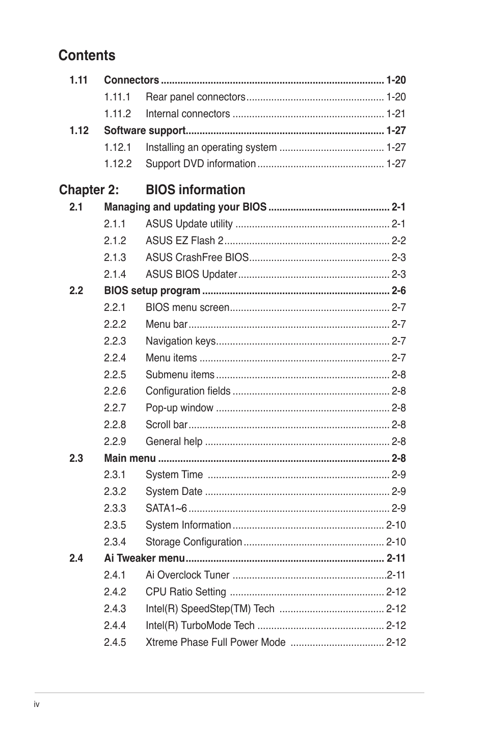 Asus P7H55/USB3 User Manual | Page 4 / 66