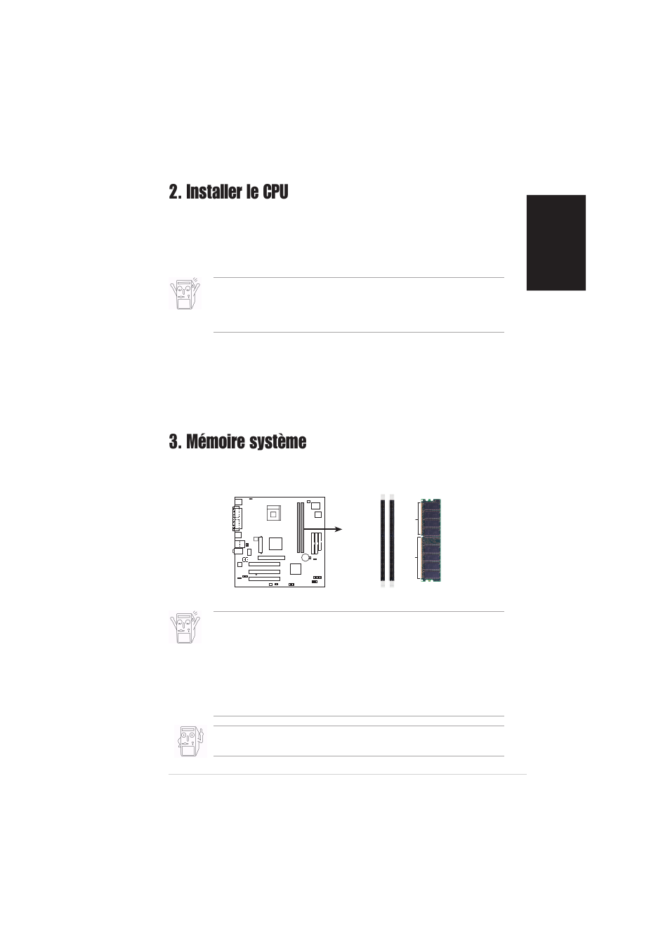 Mémoire système, Installer le cpu | Asus P4S800-MX User Manual | Page 3 / 16