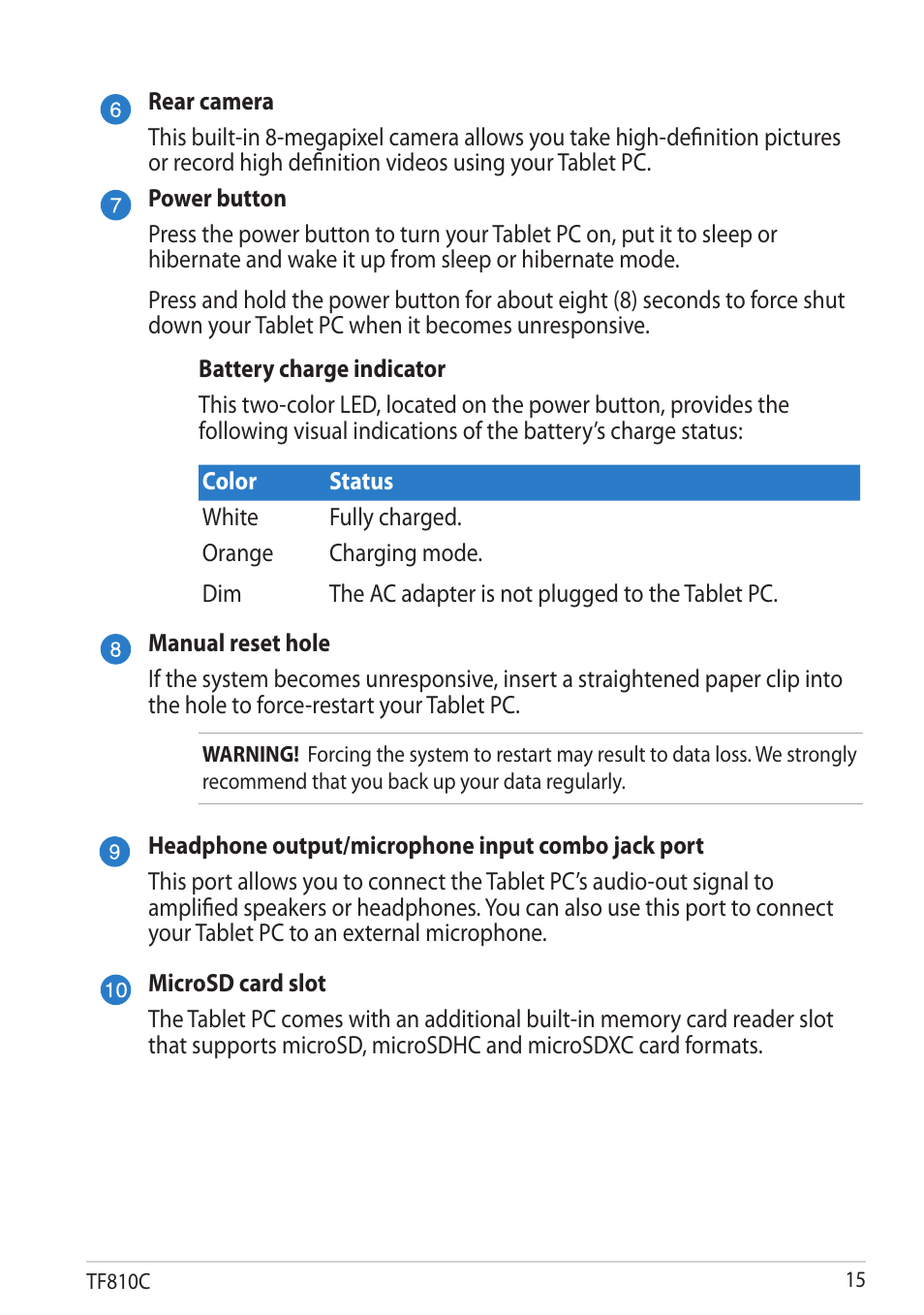 Asus VivoTab User Manual | Page 15 / 78