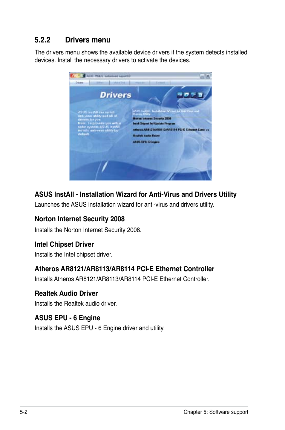 2 drivers menu | Asus P5QL-E User Manual | Page 111 / 165