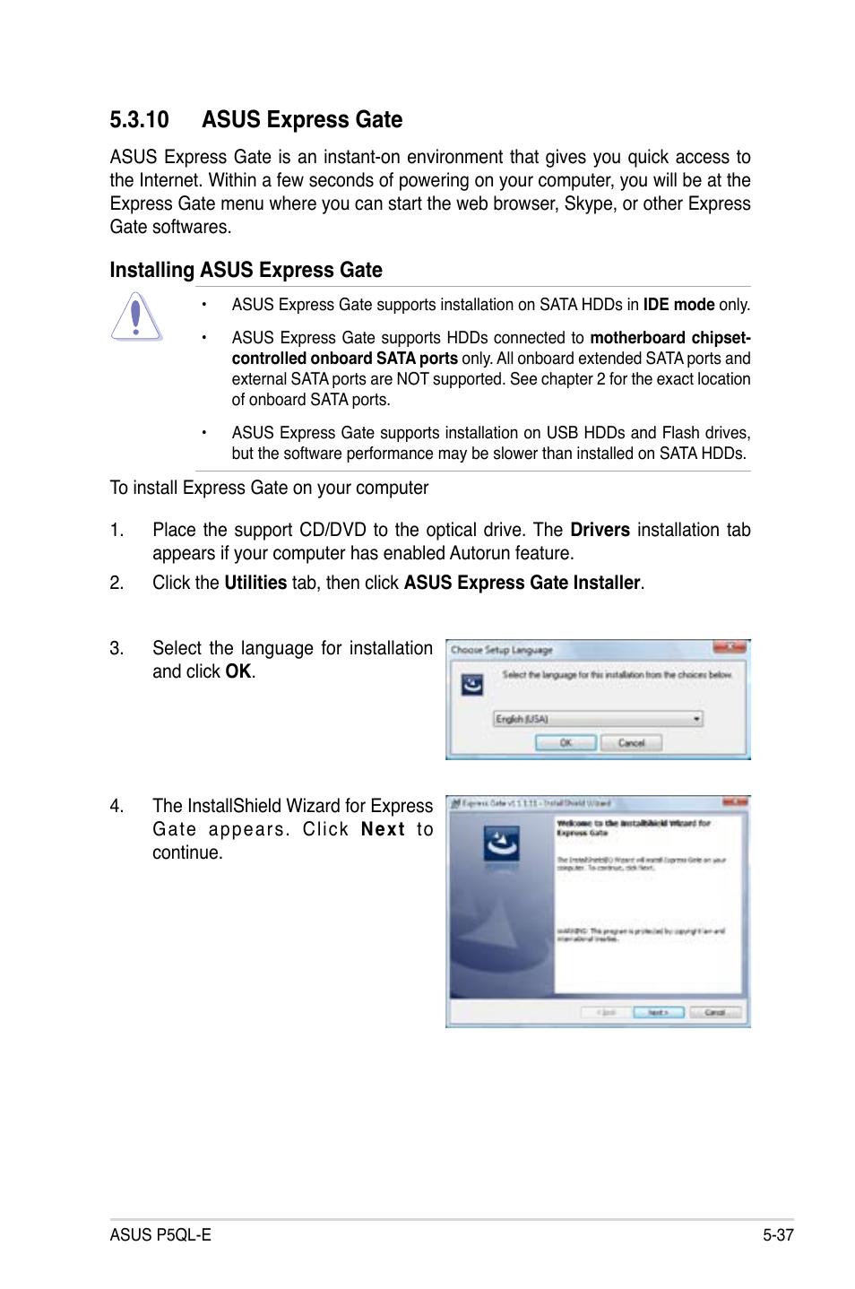 10 asus express gate | Asus P5QL-E User Manual | Page 146 / 165