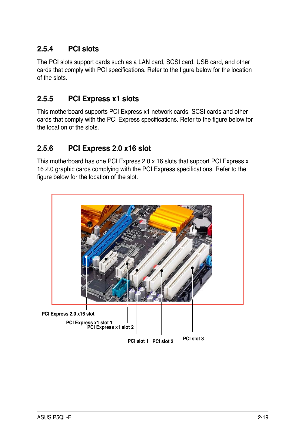 4 pci slots, 5 pci express x1 slots | Asus P5QL-E User Manual | Page 43 / 165