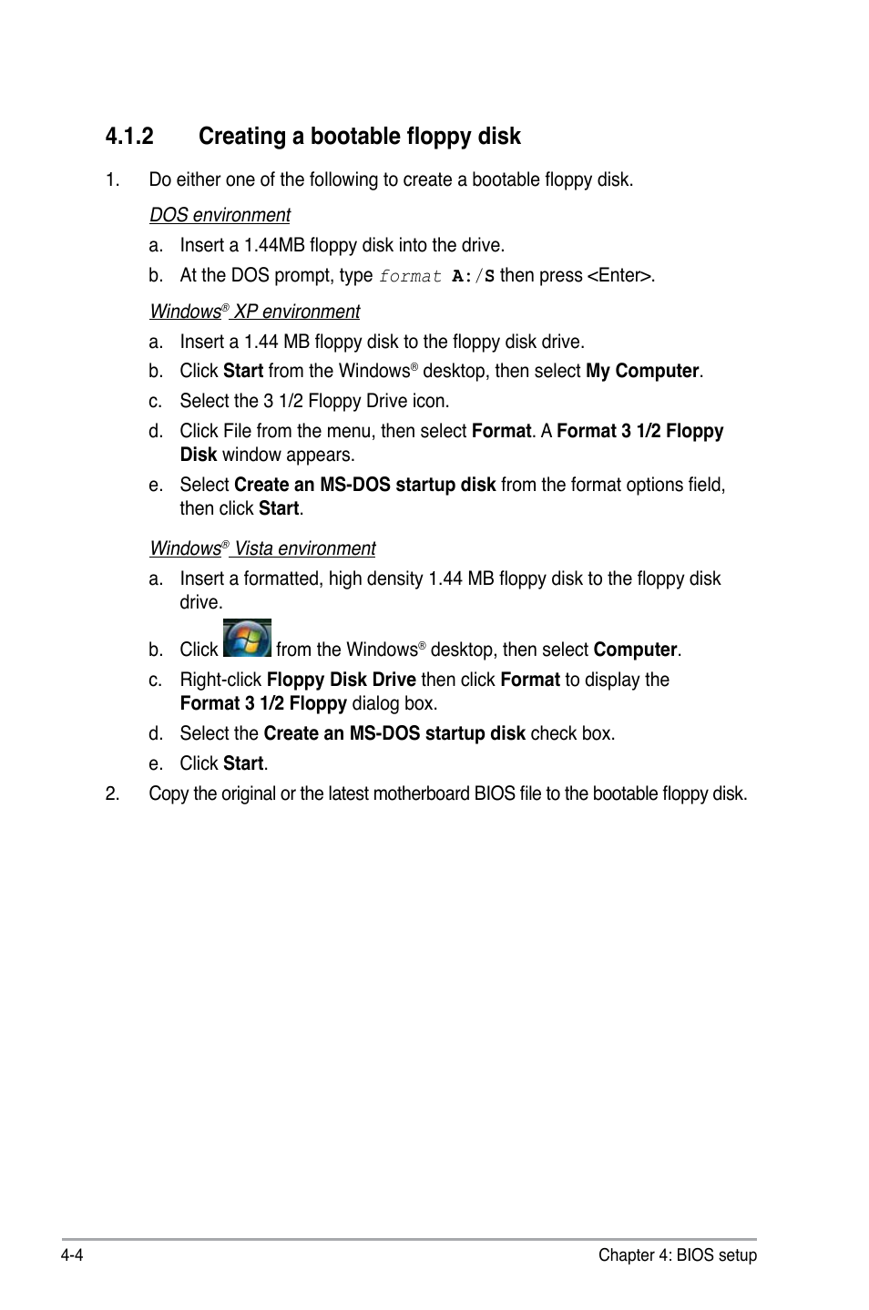 2 creating a bootable floppy disk | Asus P5QL-E User Manual | Page 69 / 165