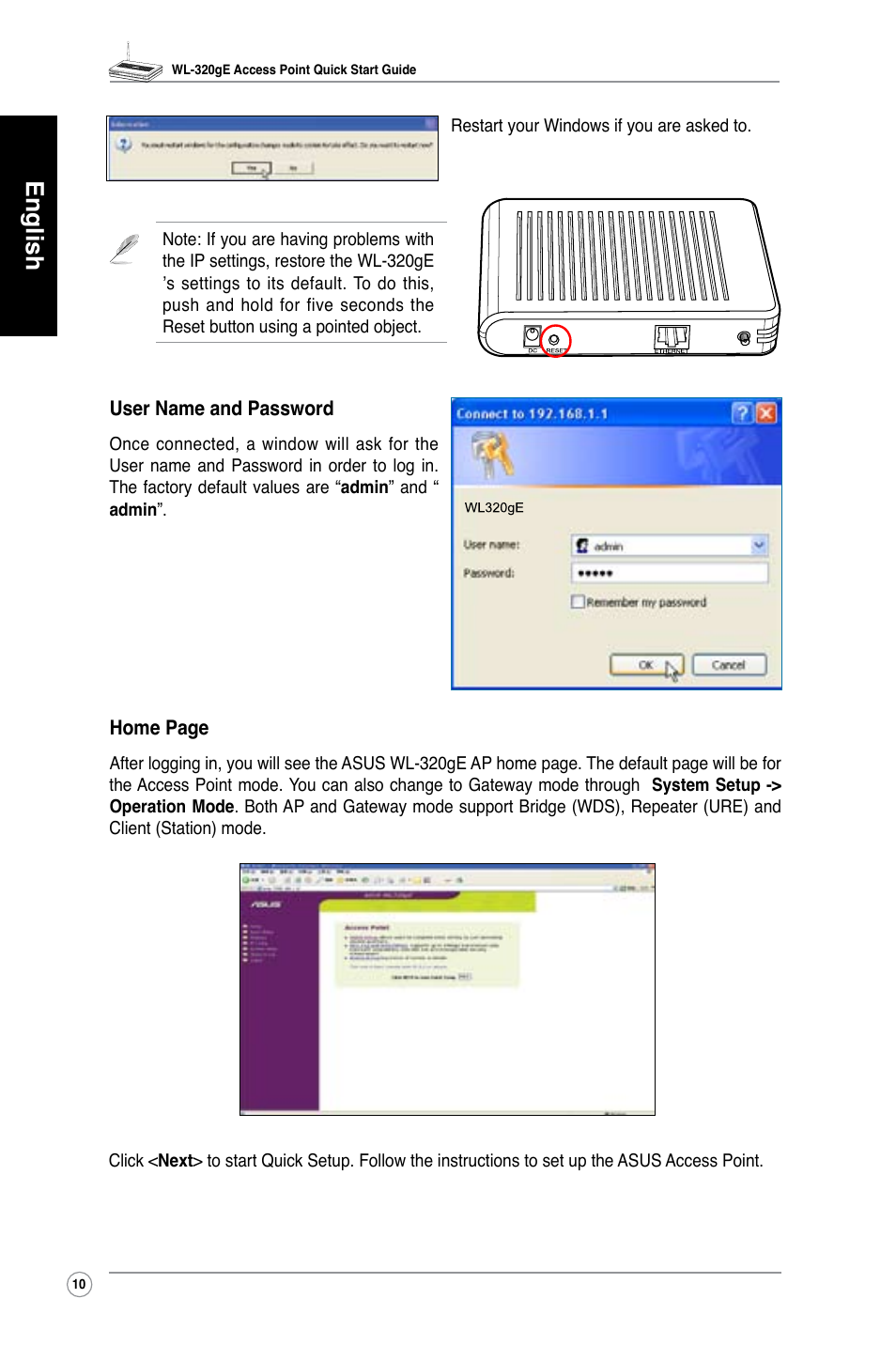 English | Asus WL-320gE User Manual | Page 11 / 361