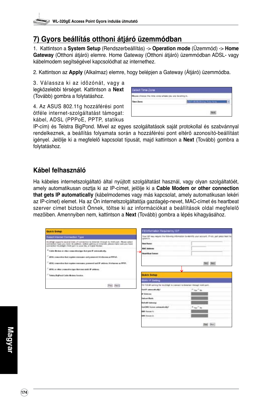 Kábel felhasználó | Asus WL-320gE User Manual | Page 175 / 361