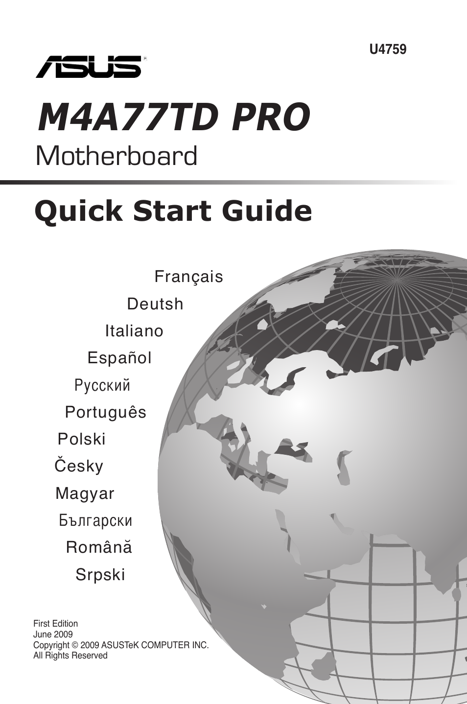 Asus M4A77TD PRO/U3S6 User Manual | 38 pages