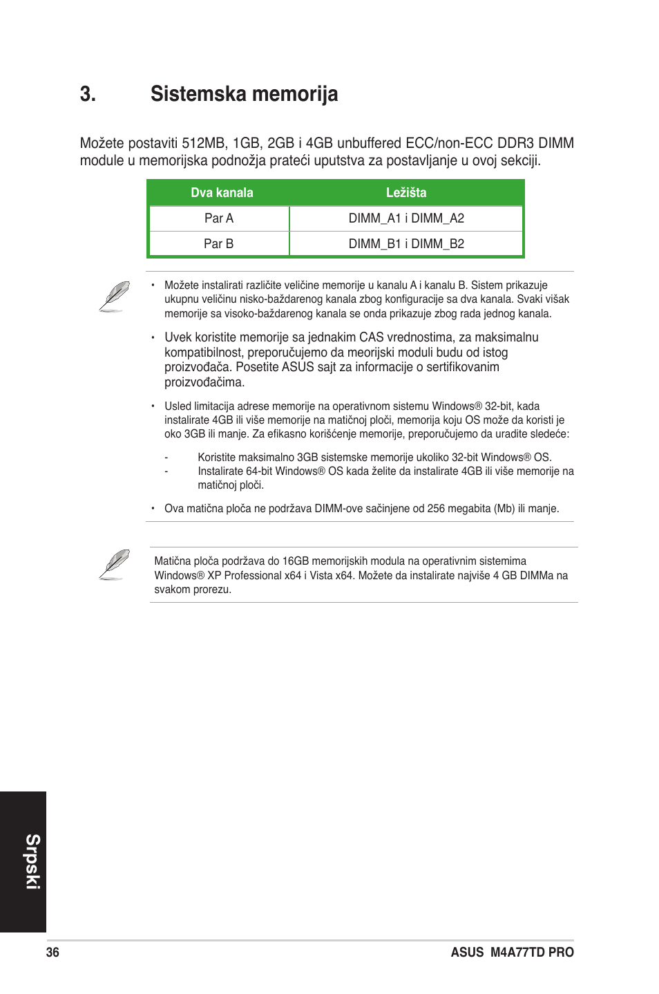 Srpski | Asus M4A77TD PRO/U3S6 User Manual | Page 36 / 38