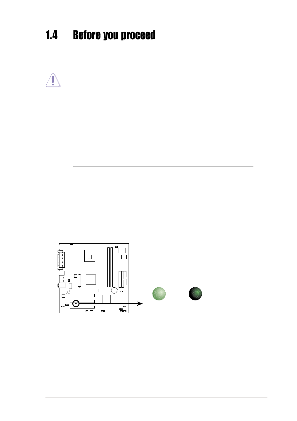 4 before you proceed, Onboard led | Asus P4S800-MX User Manual | Page 13 / 64