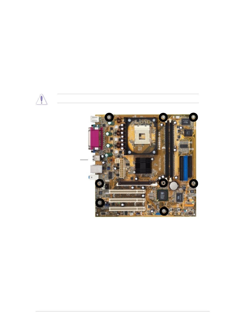 2 placement direction, 3 screw holes | Asus P4S800-MX User Manual | Page 15 / 64