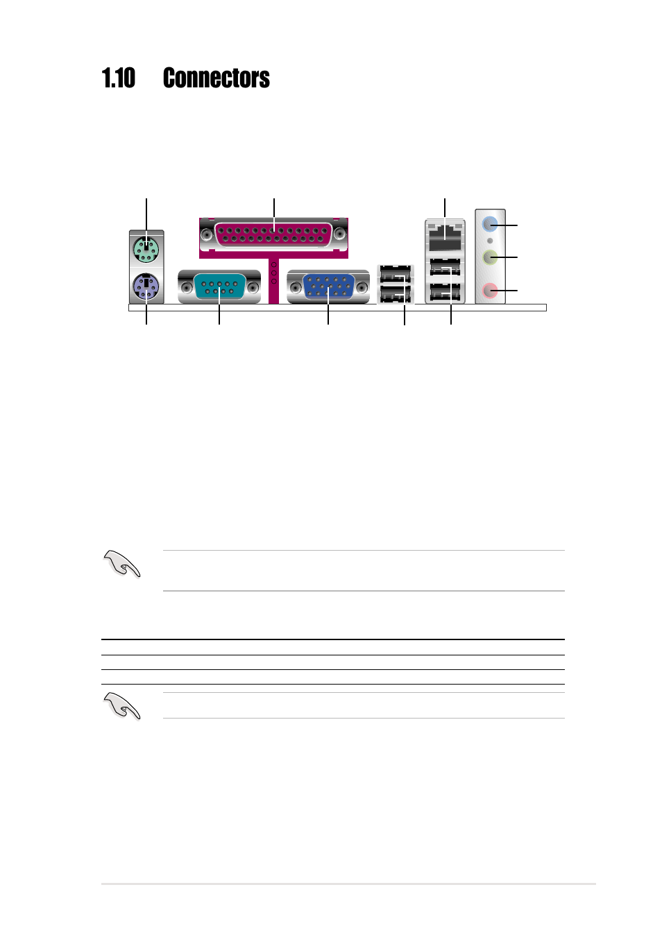 10 connectors, 1 rear panel connectors | Asus P4S800-MX User Manual | Page 25 / 64