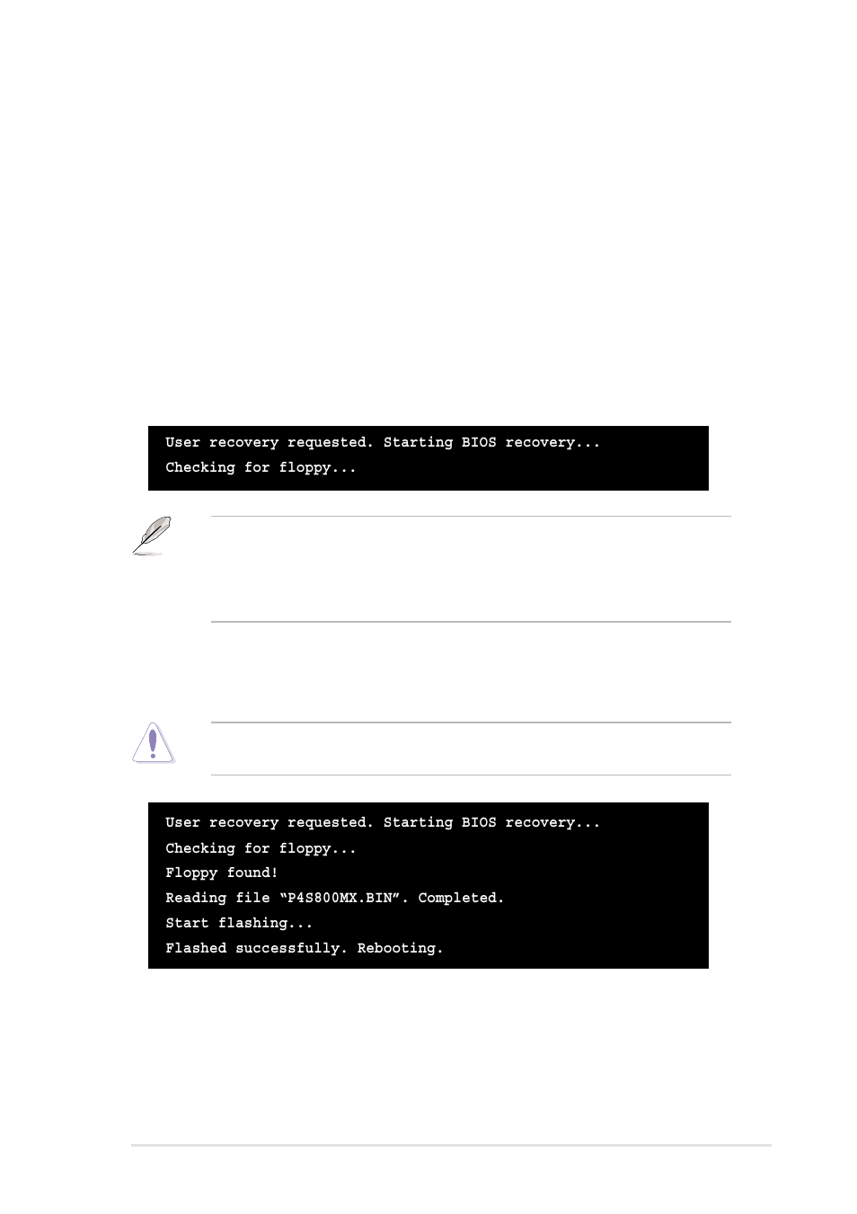 2 using asus ez flash to update the bios | Asus P4S800-MX User Manual | Page 35 / 64