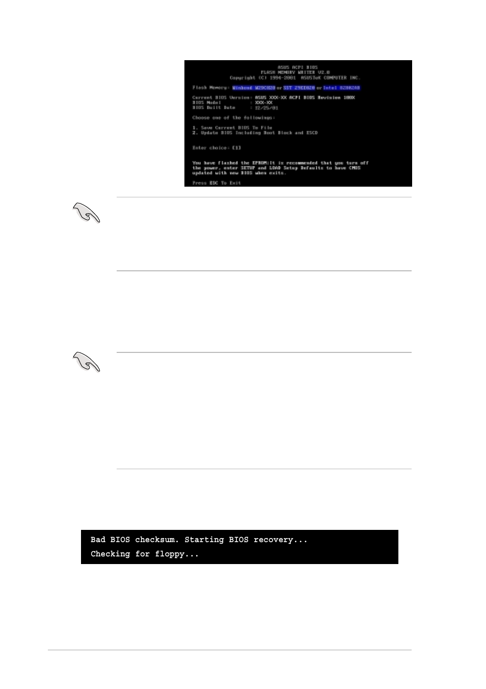 4 recovering the bios with crashfree bios | Asus P4S800-MX User Manual | Page 38 / 64