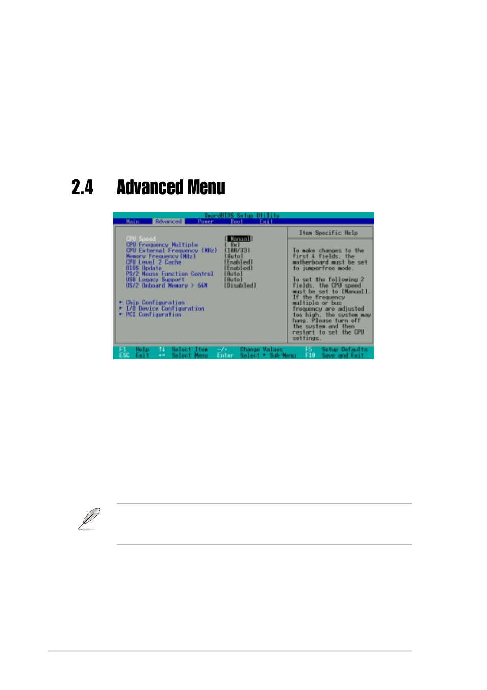 4 advanced menu | Asus P4S800-MX User Manual | Page 48 / 64