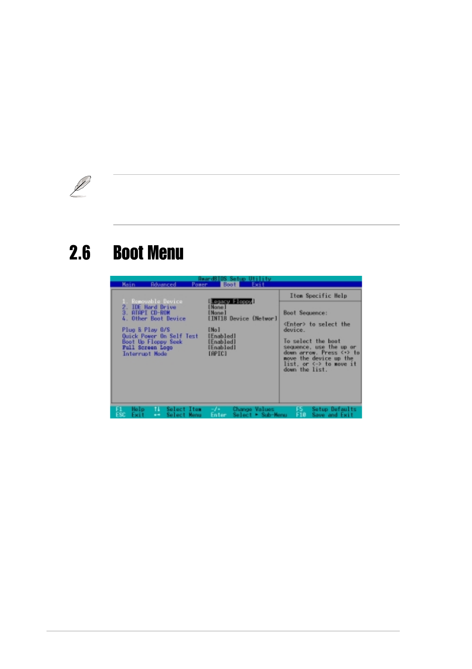 6 boot menu | Asus P4S800-MX User Manual | Page 58 / 64