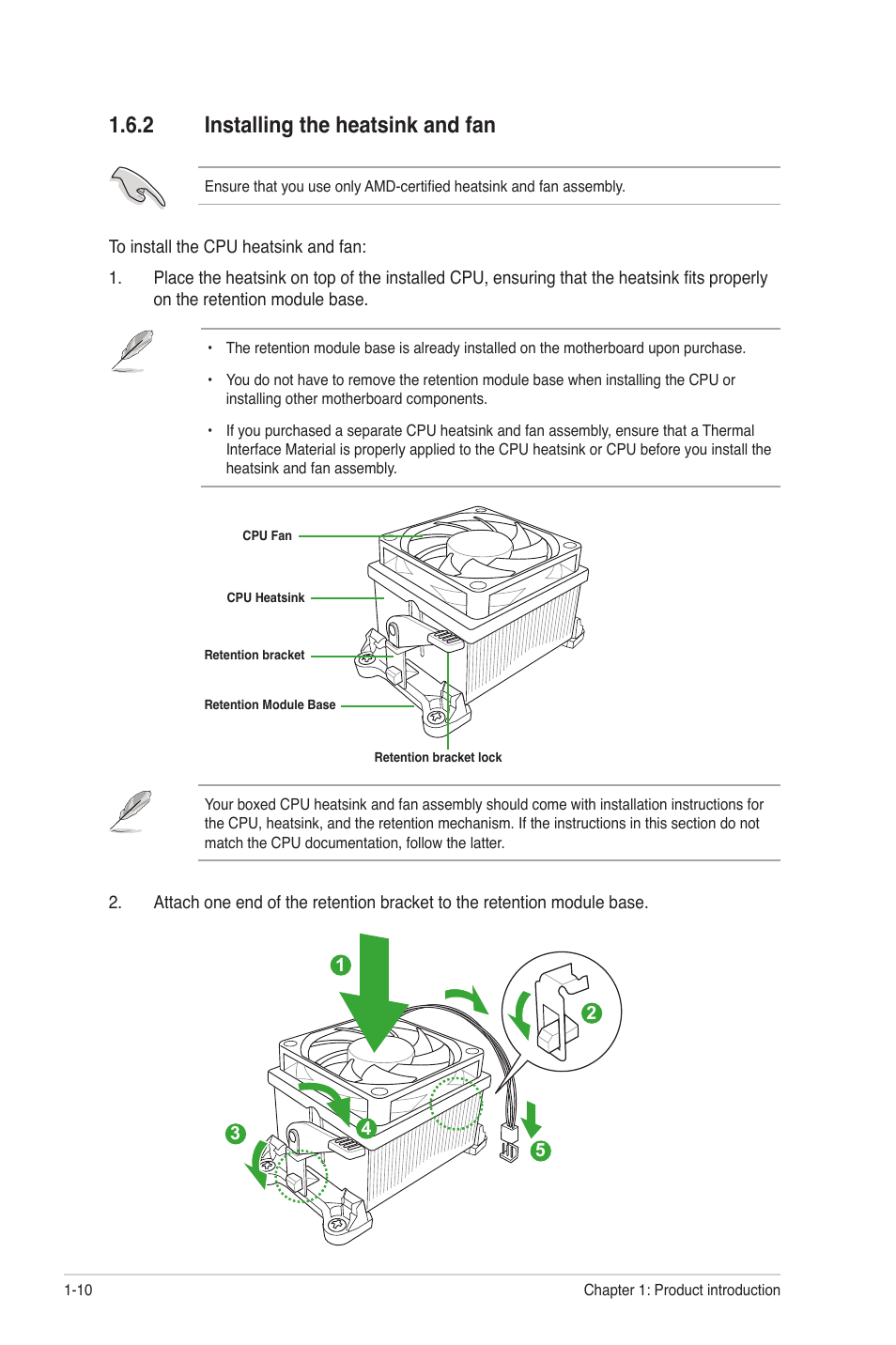 2 installing the heatsink and fan, Installing the heatsink and fan -10 | Asus F1A55-M LX R2.0 User Manual | Page 20 / 68