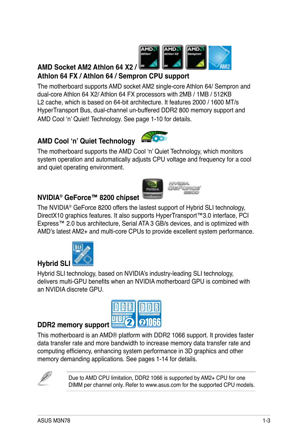 Asus M3N78 User Manual | Page 15 / 100