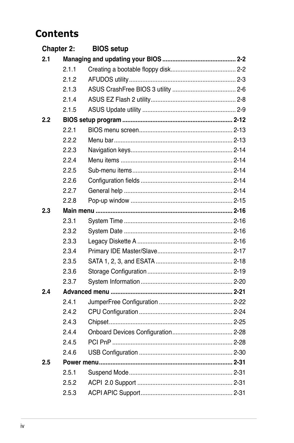 Asus M3N78 User Manual | Page 4 / 100