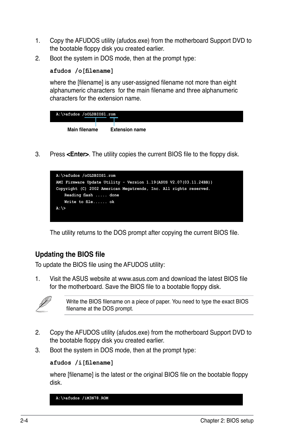 Updating the bios file | Asus M3N78 User Manual | Page 50 / 100