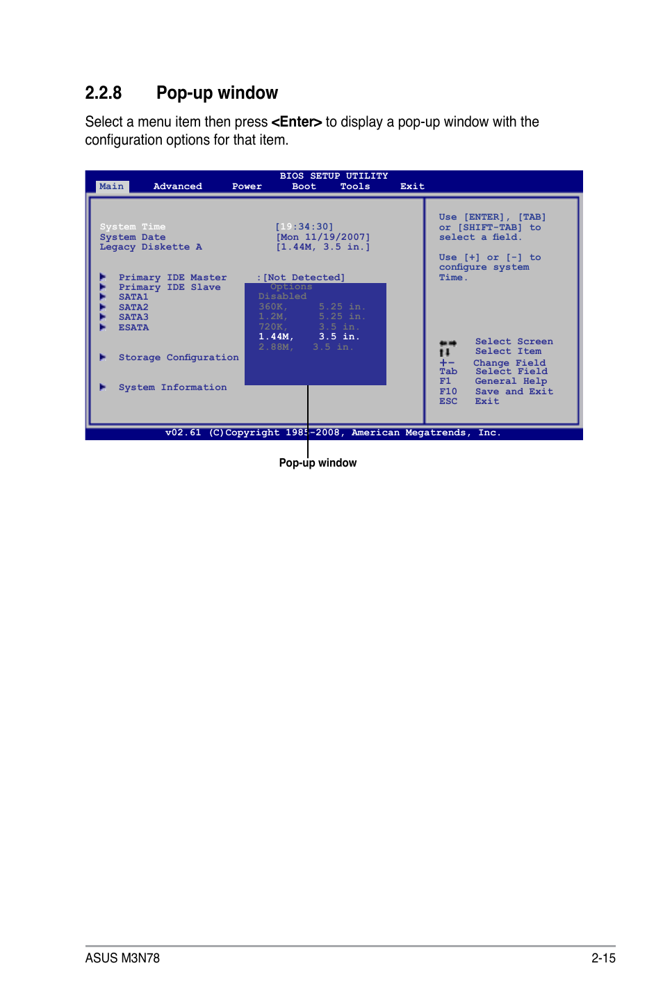 8 pop-up window, Pop-up window -15 | Asus M3N78 User Manual | Page 61 / 100