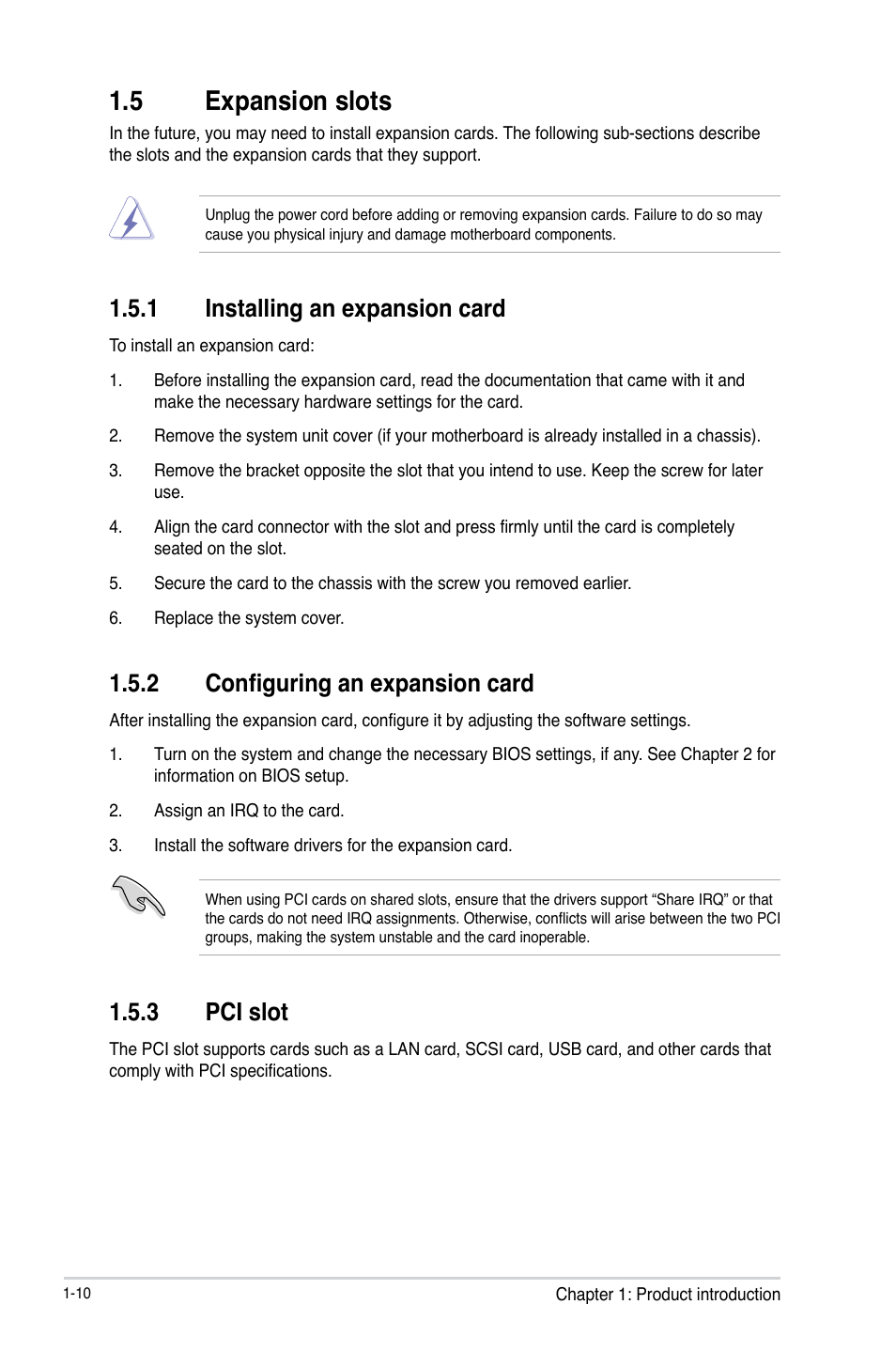 5 expansion slots, 5 expansion slots -10, 1 installing an expansion card | 2 configuring an expansion card, 3 pci slot | Asus A55M-E User Manual | Page 18 / 47