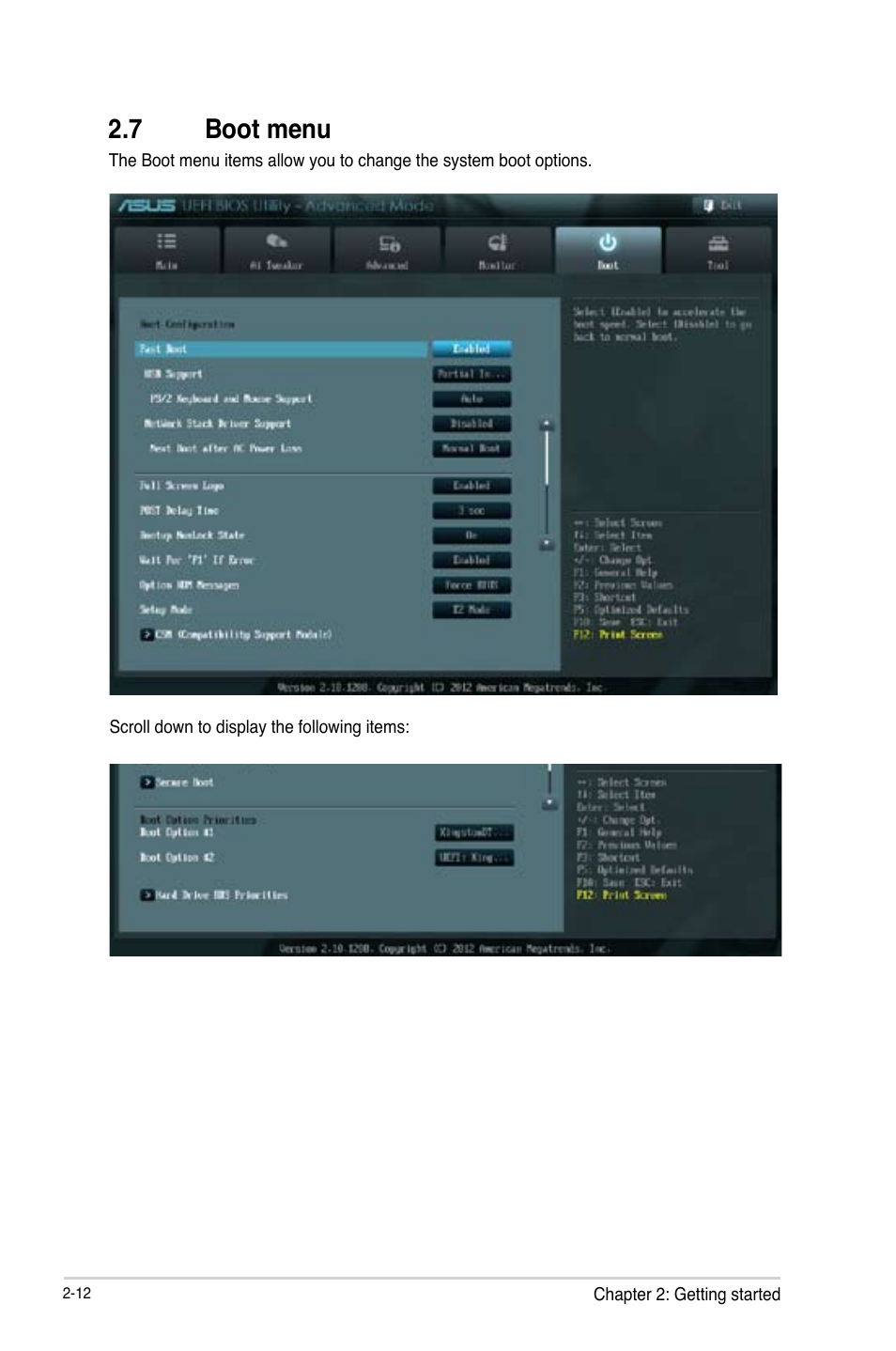 7 boot menu, 7 boot menu -12 | Asus A55M-E User Manual | Page 41 / 47