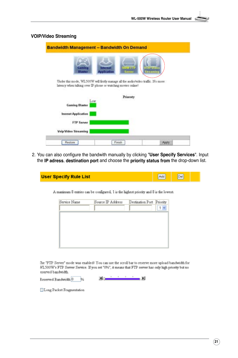 Asus WL-500W User Manual | Page 23 / 44