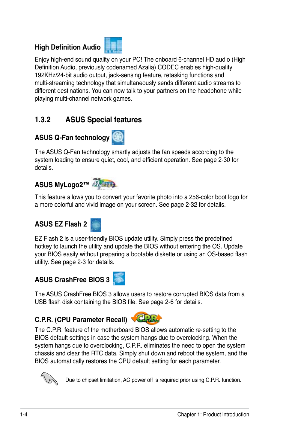 2 asus special features | Asus P5B-VM SE User Manual | Page 16 / 94
