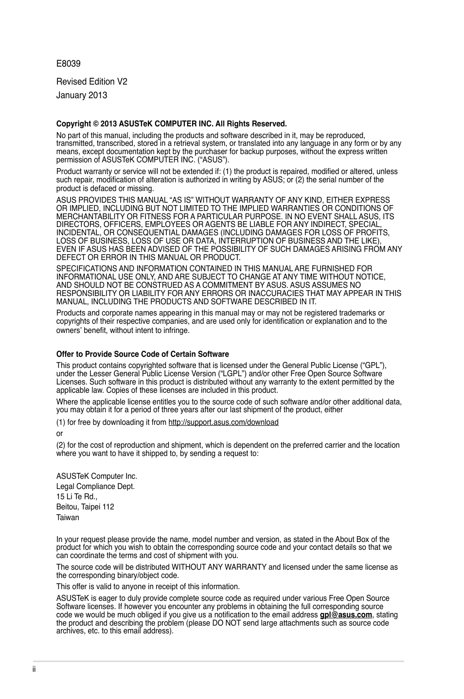 Asus P9X79 LE User Manual | Page 2 / 176