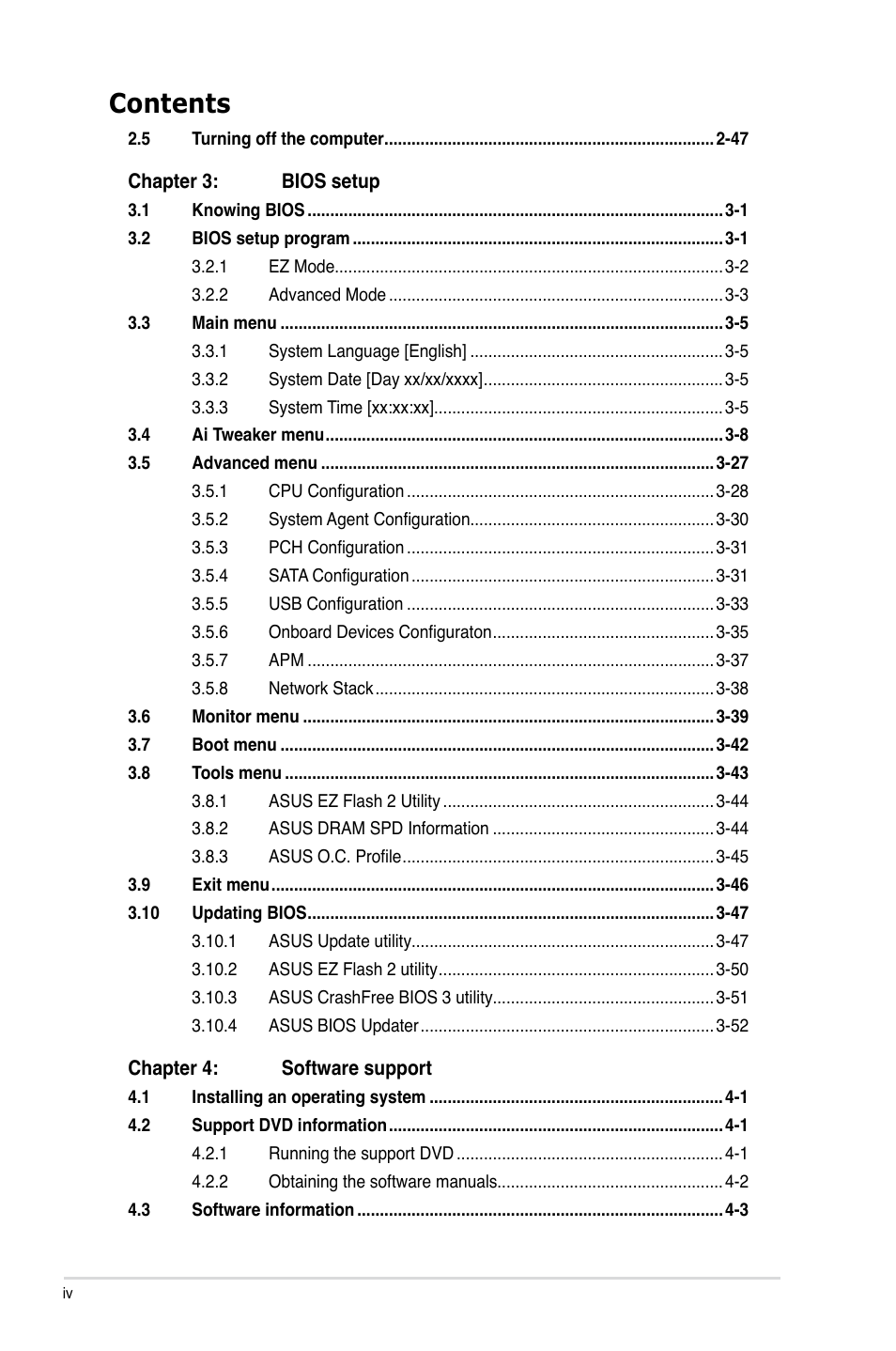 Asus P9X79 LE User Manual | Page 4 / 176