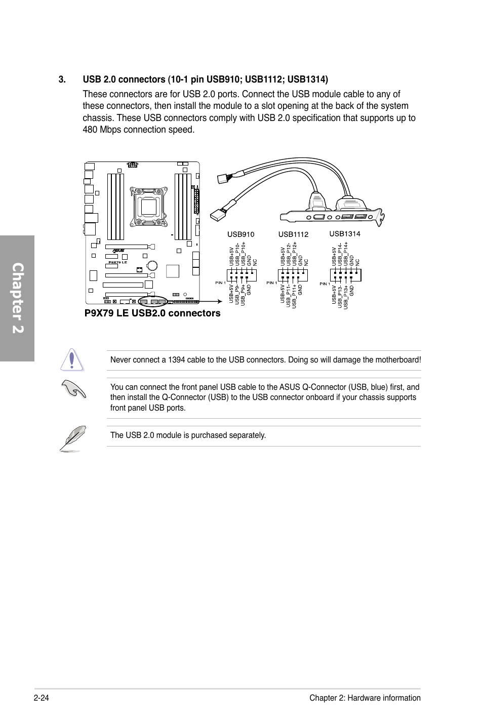 Chapter 2 | Asus P9X79 LE User Manual | Page 42 / 176