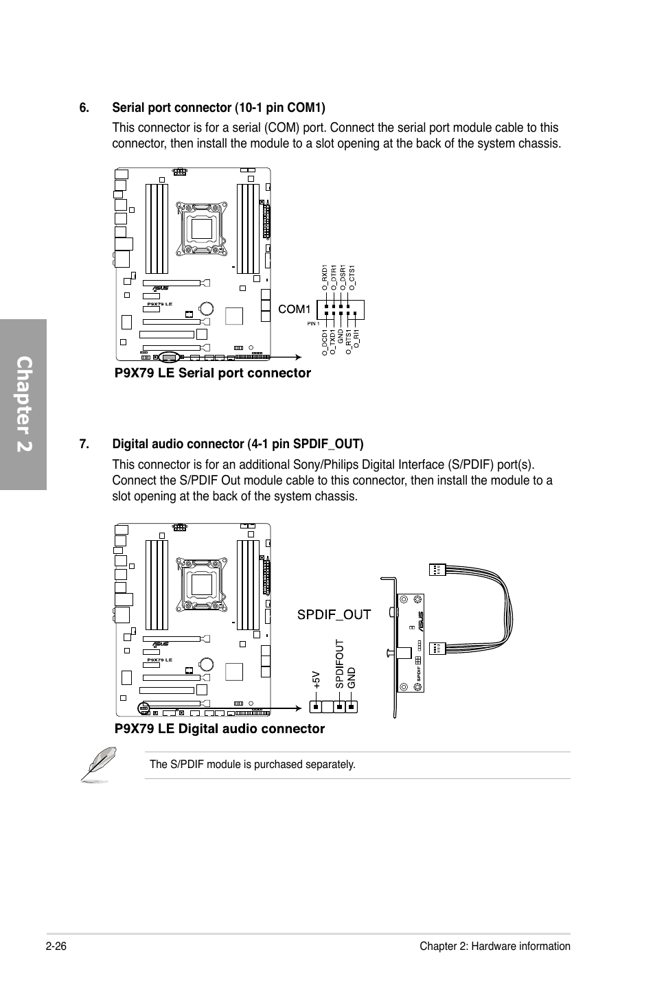 Chapter 2 | Asus P9X79 LE User Manual | Page 44 / 176