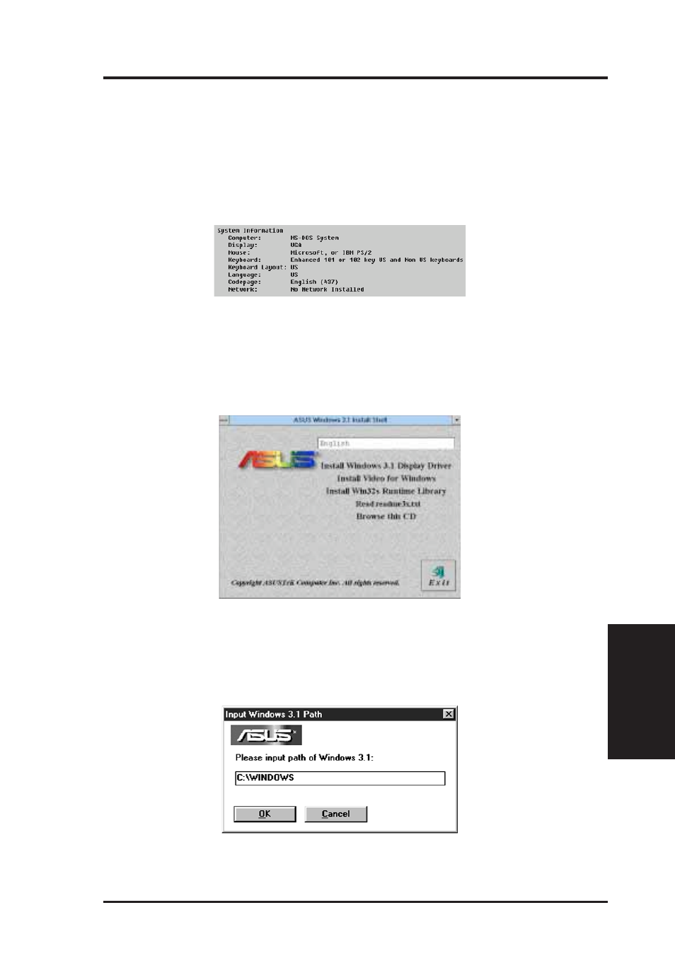 V. windows 3.x, Installation procedures in windows 3.x | Asus AGP-V3000 User Manual | Page 19 / 24